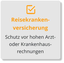 Reisekranken-versicherung Schutz vor hohen Arzt- oder Krankenhaus-rechnungen