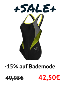 +SALE+  -15% auf Bademode  49,95€		42,50€